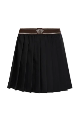 Plisserad mini-kjol i ull-mohair