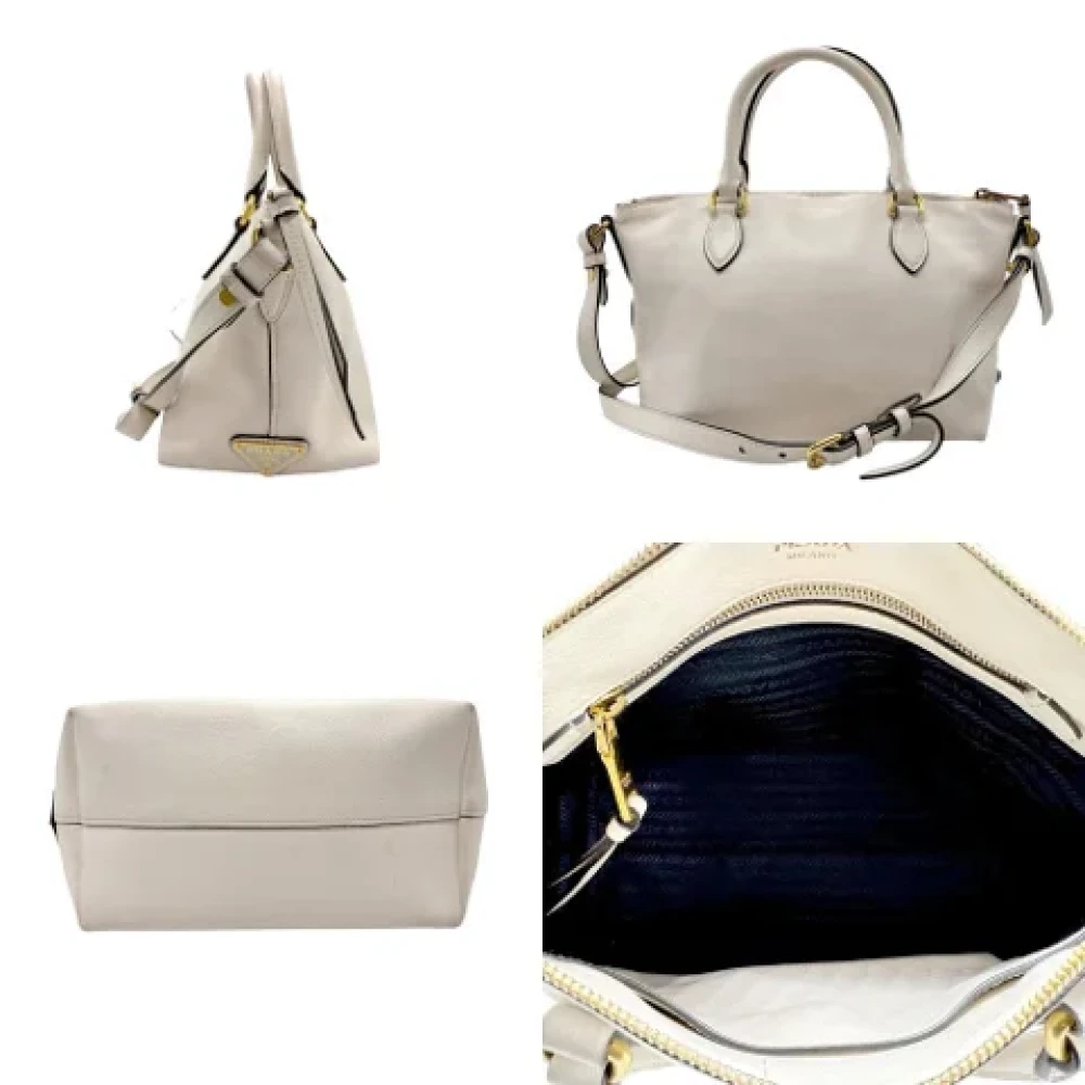 Prada Vintage Pre-owned Leather prada-bags White Dames