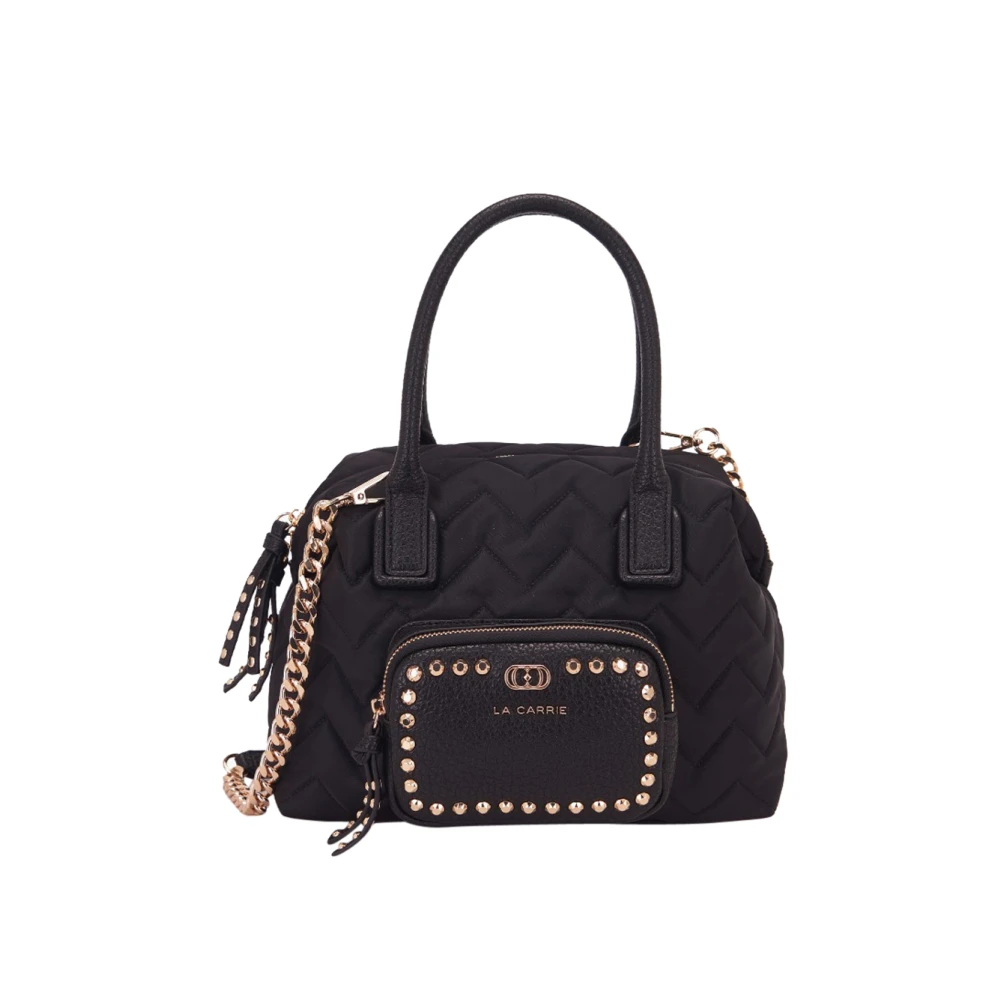 La Carrie Zwarte bowlingtas met geweven design Black Dames
