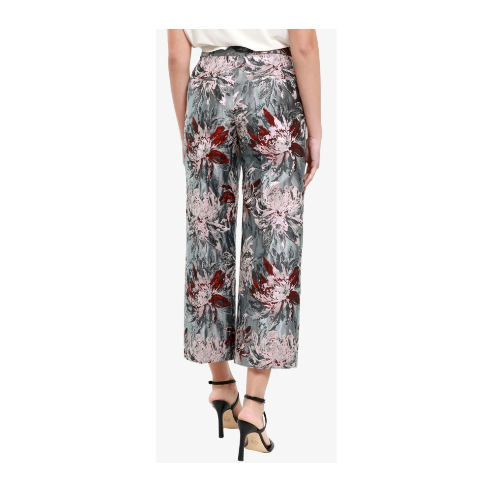 PT Torino Heldere Blauwe Paleisbroek Hoge Taille Multicolor Dames
