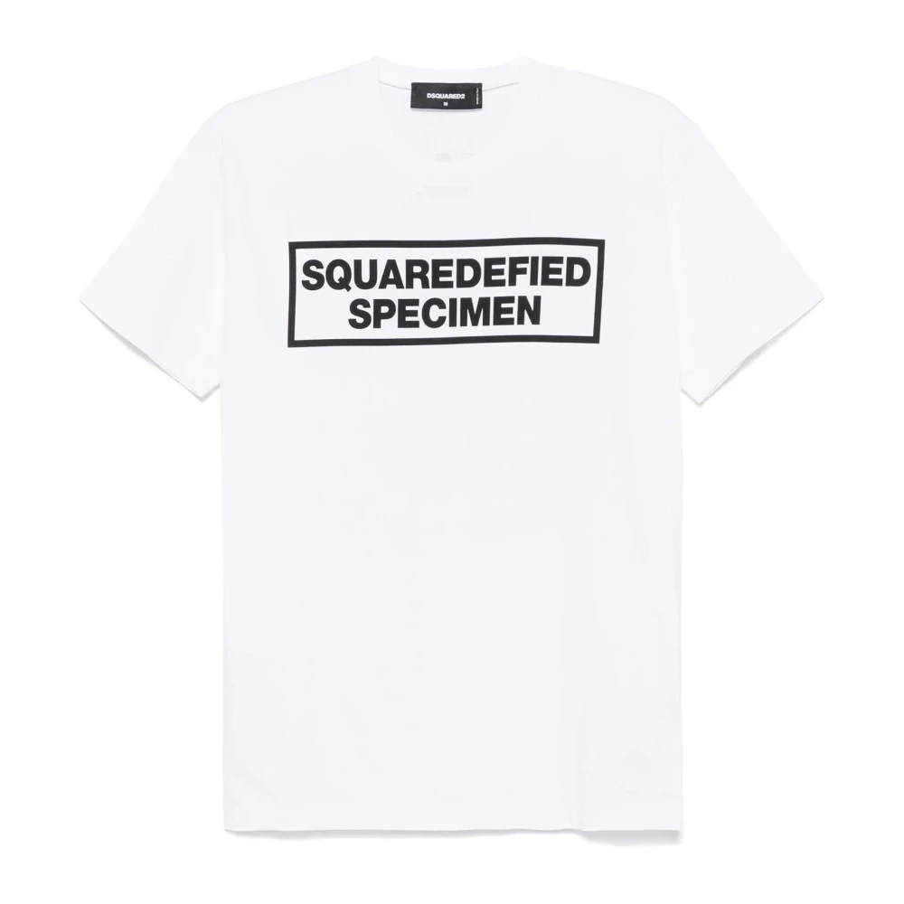Dsquared2 Grafische Print Ronde Hals T-shirt White Heren