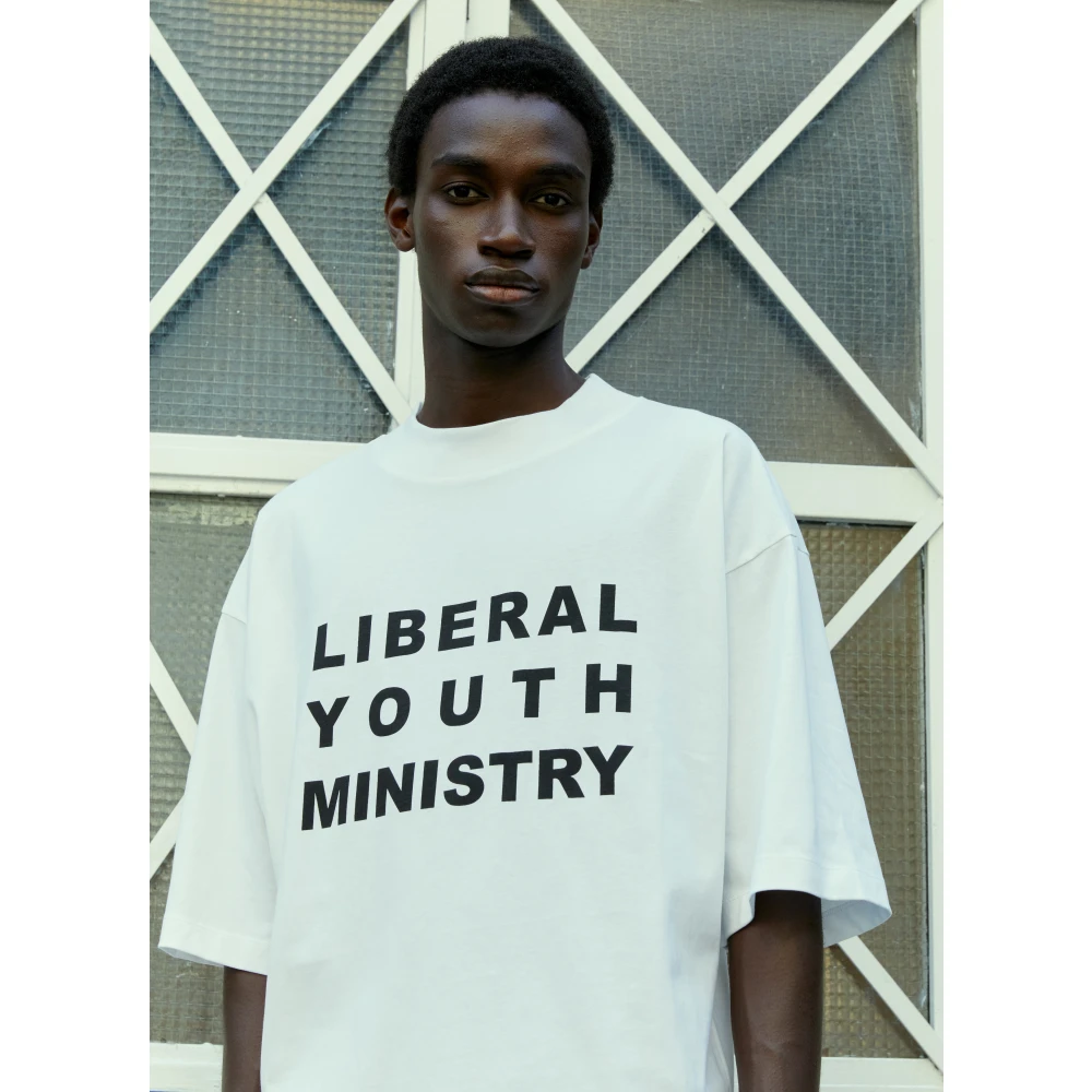 Liberal Youth Ministry Katoenen Logo Print T-Shirt White Heren