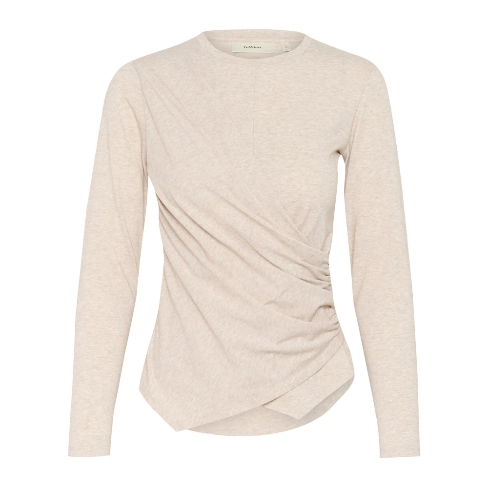 InWear Elegante Gedrapeerde Blouse Ginger Root Melange Beige Dames