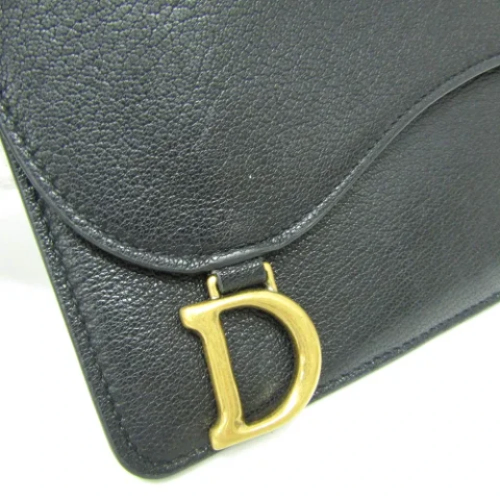 Dior Vintage Pre-owned Leather wallets Black Dames