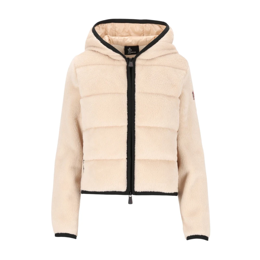 Moncler , Winter Jackets, Female, Beige, Xs, Polartec Padded Zip-Up Sweatshirt