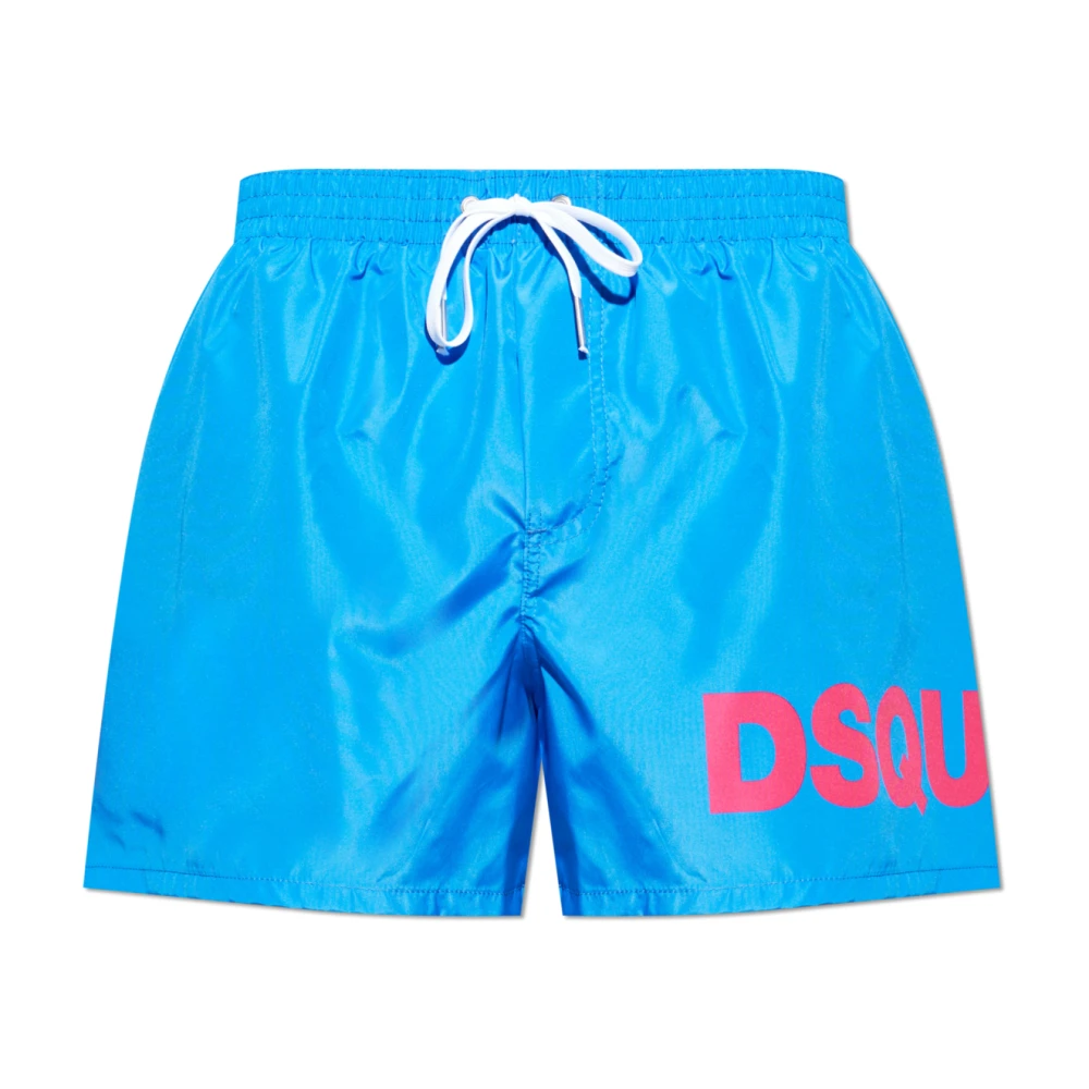 Dsquared2 Men's Blue Beachwear, Xl, Logo Swim Shorts