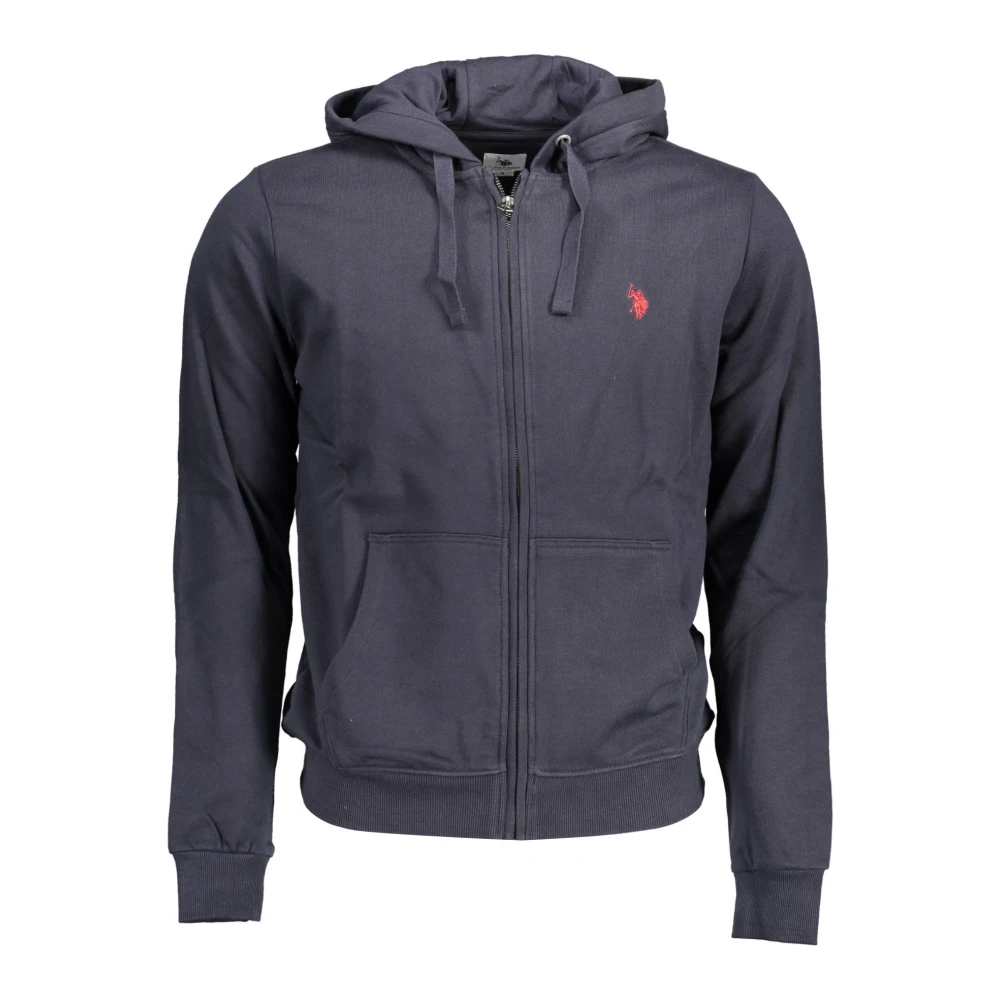 U.s. Polo Assn. Men's Blue Zip-Throughs, 2XL, Hooded Zip Sweatshirt With Embroidery