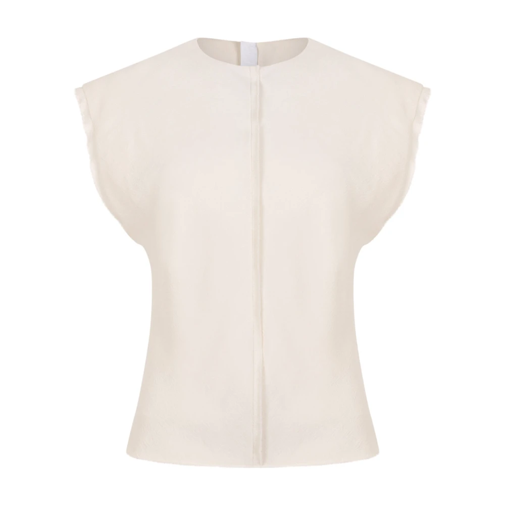 Ami Paris Women's Beige Blouses, Xs, Ami Top