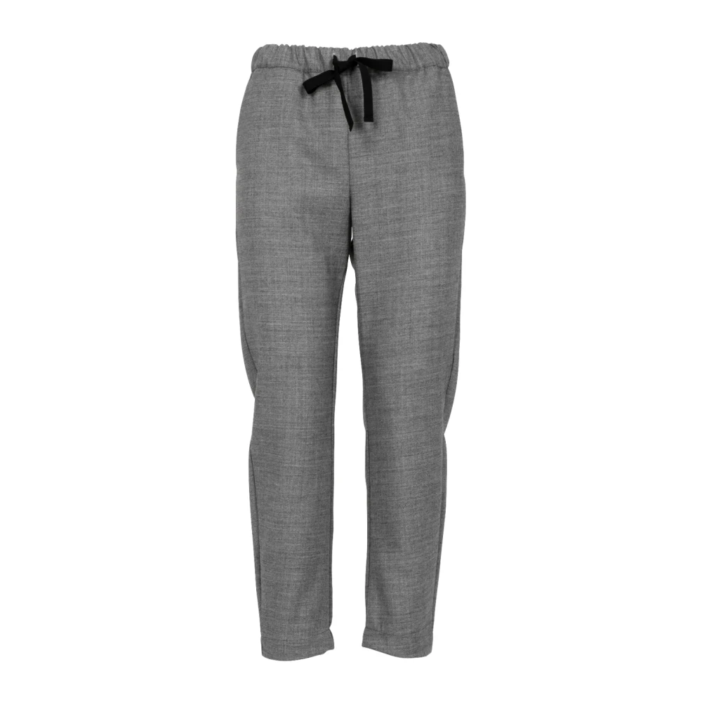 Semicouture Grijze Wollen Blend Enkellange Broek Gray Dames