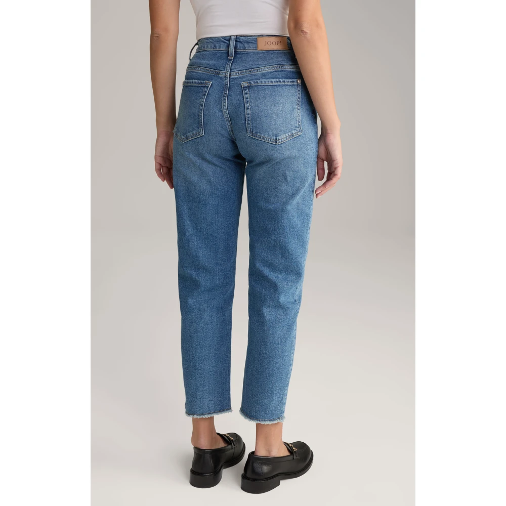 Joop! Ingekorte denim met franje zoom Blue Dames