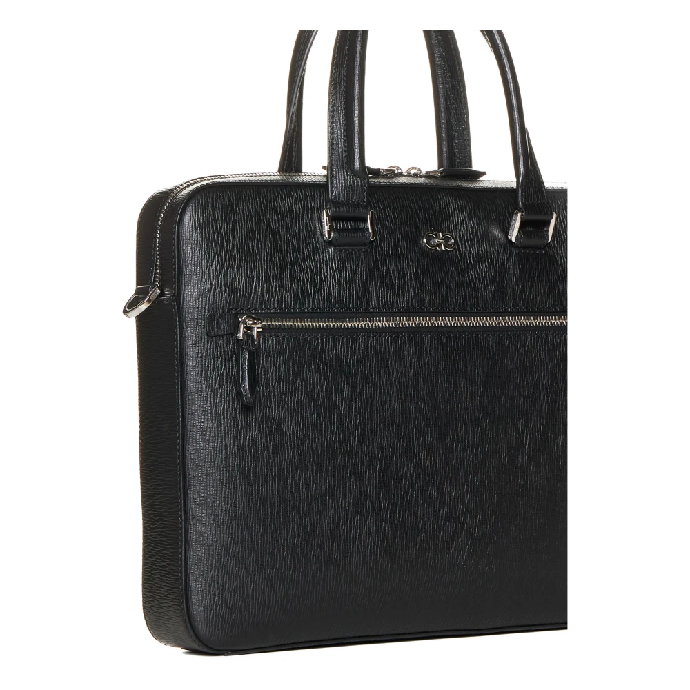 Salvatore Ferragamo Gancini Revival Aktetas Black Heren