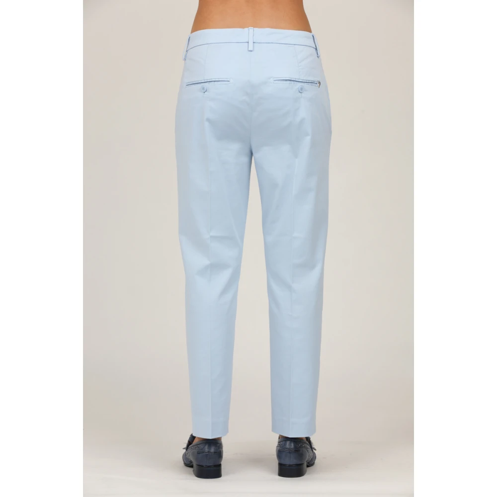 Dondup Nima Losse Satijnen Broek Blue Dames