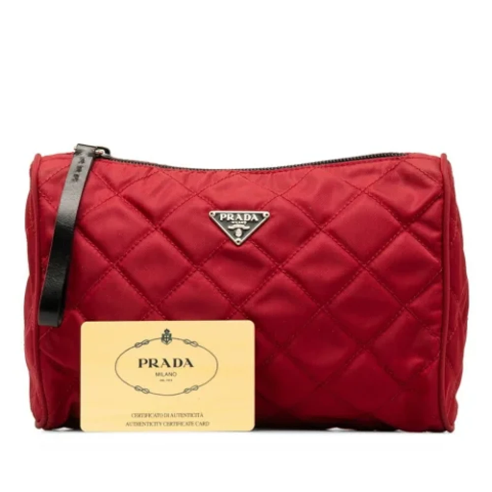 Prada Vintage Pre-owned Fabric clutches Red Dames