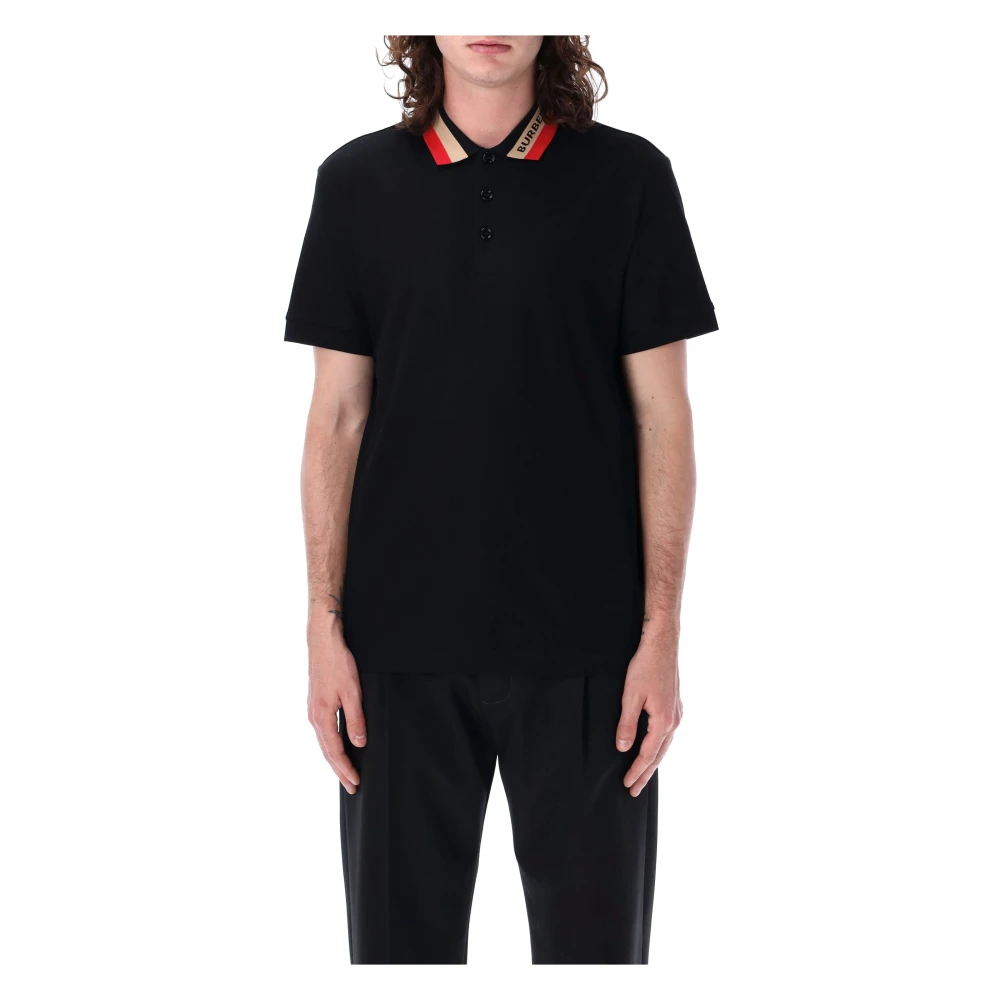 Burberry Zwarte Polo Shirt Ss24 Black Heren