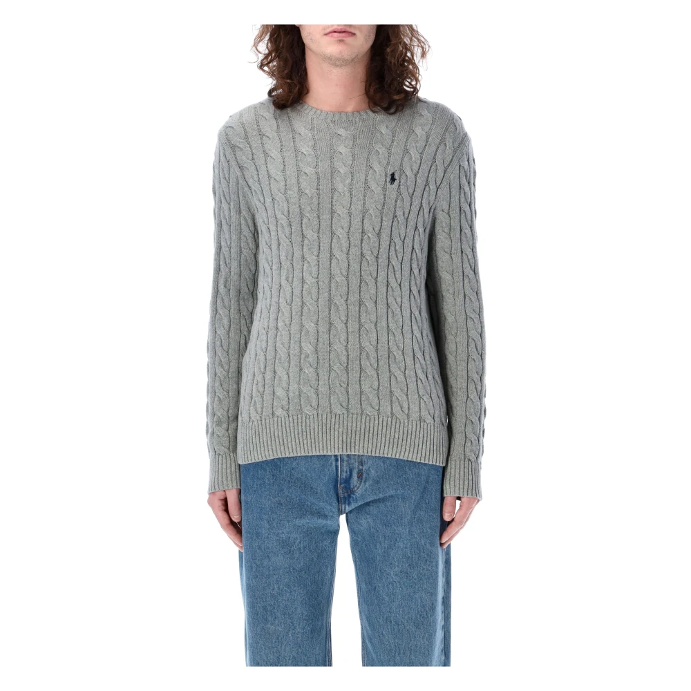 Ralph Lauren Kabel Gebreide Trui Gray Heren