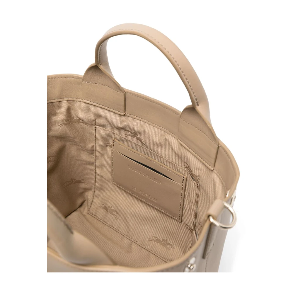 Longchamp Root Gold-Tone Calfskin Tassen Beige Dames
