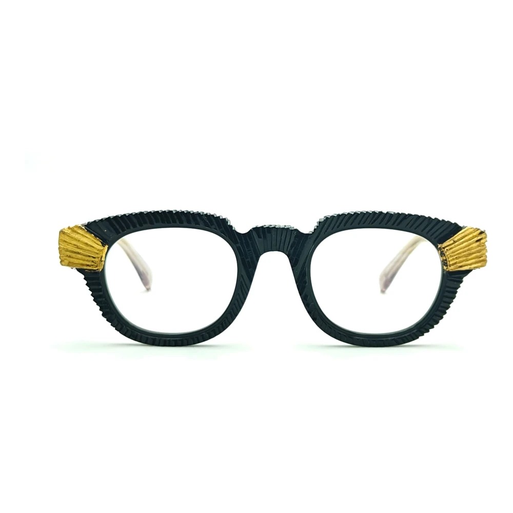 Kuboraum Zwarte Glans Gouden Blad Bril Black Dames