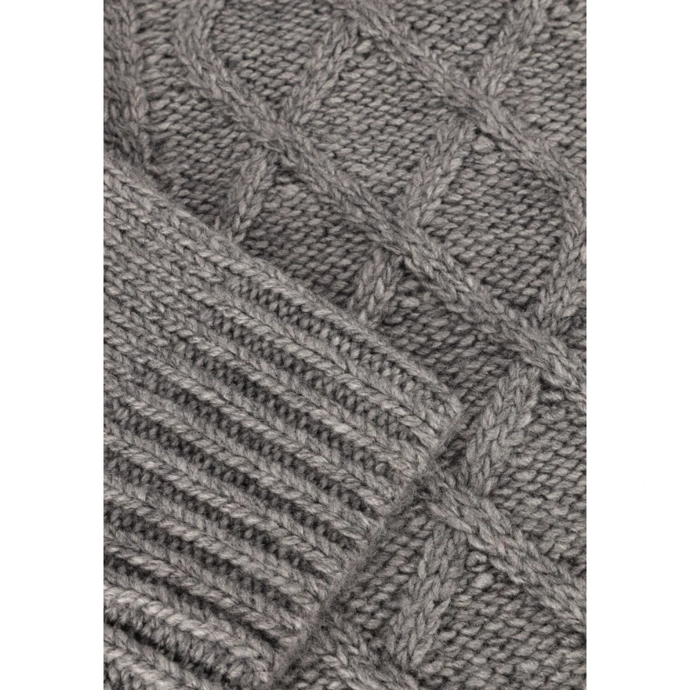 Notre-v Grijze Kabel Gebreide Mini Jurk Gray Dames