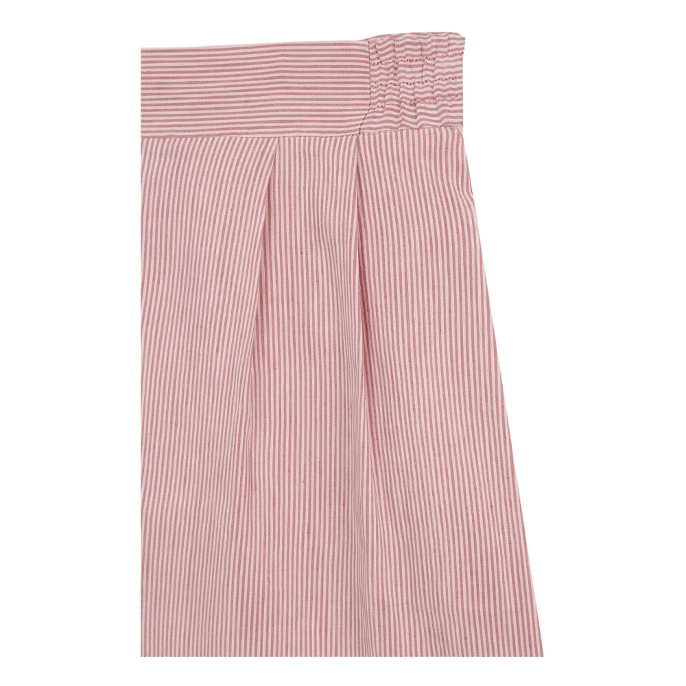 Cortana Gestreepte high-waisted linnen zijden shorts Pink Dames