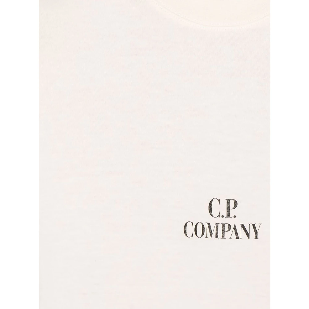 C.P. Company Ecru Logo Print Jersey T-shirt Beige Heren