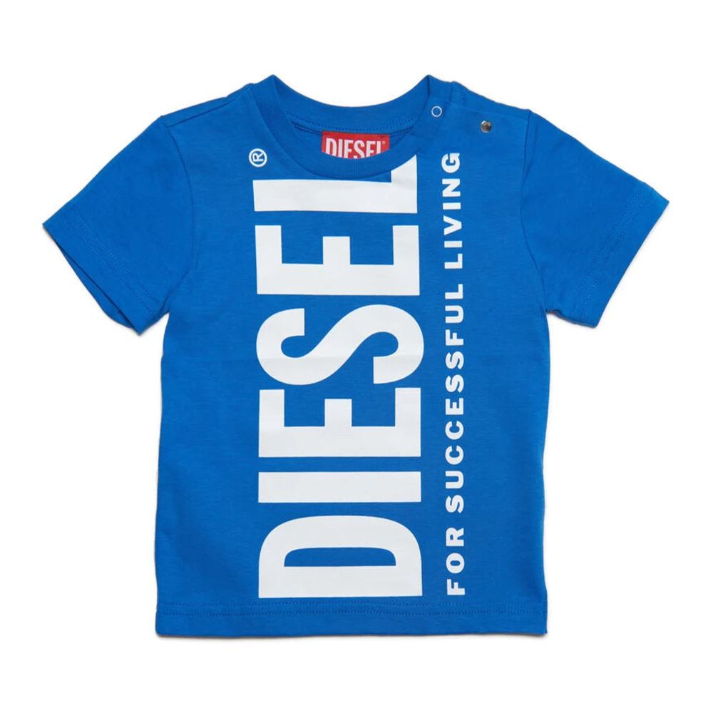 Diesel Boys Blue Kids Short Sleeve T-Shirts, 9 M, Crew Neck T-Shirt