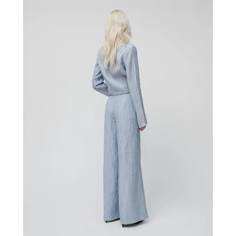 IVY OAK Geplooide Palazzo Broek Blauwe Rook Blue Dames