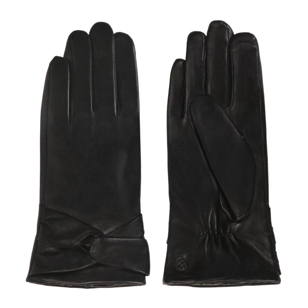 Kazar Elegante zwarte handschoenen met een decoratieve knoop Black Dames