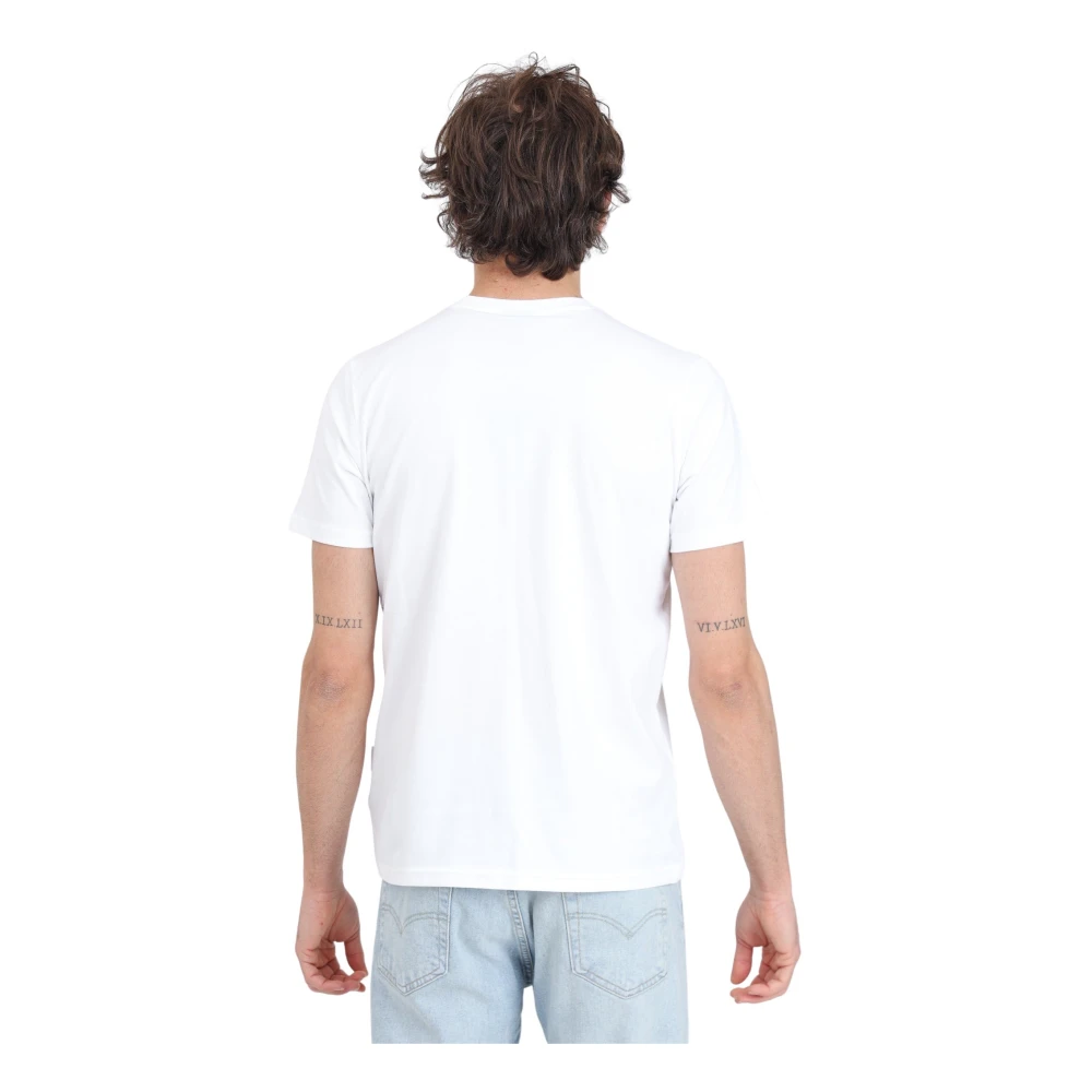 Kappa Witte Logo Print Korte Mouw T-shirt White Heren
