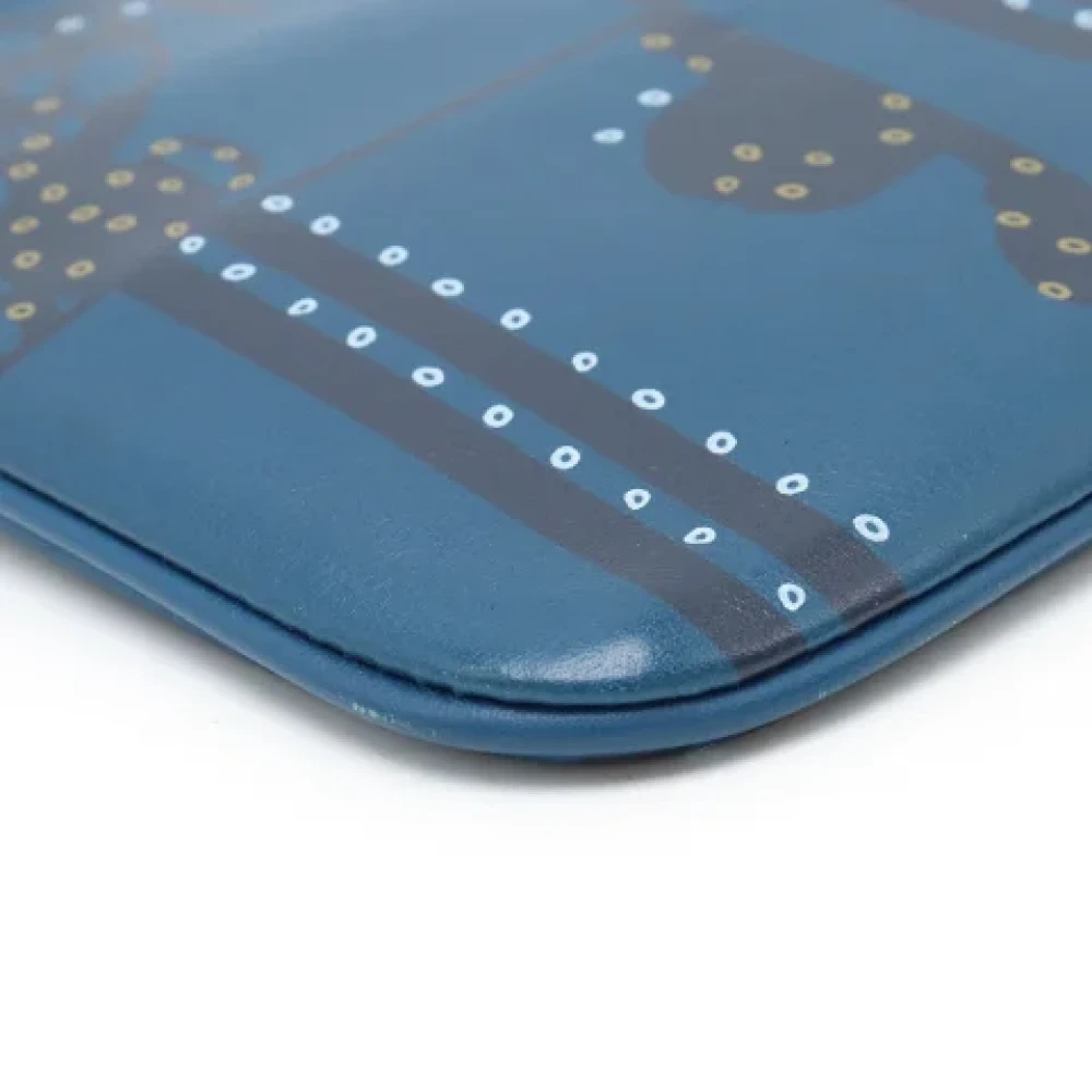 Hermès Vintage Pre-owned Leather pouches Blue Dames