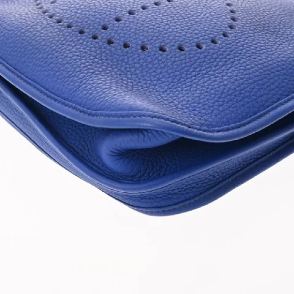 Hermès Vintage Pre-owned Leather shoulder-bags Blue Dames