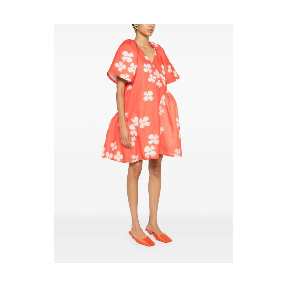 Stine Goya Bloemenprint A-Lijn Jurk Orange Dames