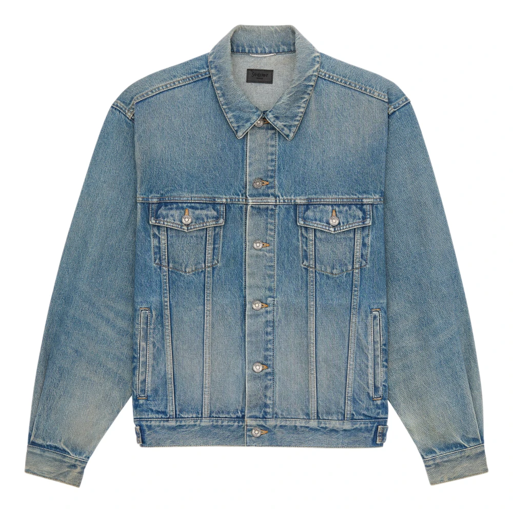 Saint Laurent Men's Blue Denim Jackets, L, Trucker Jacket