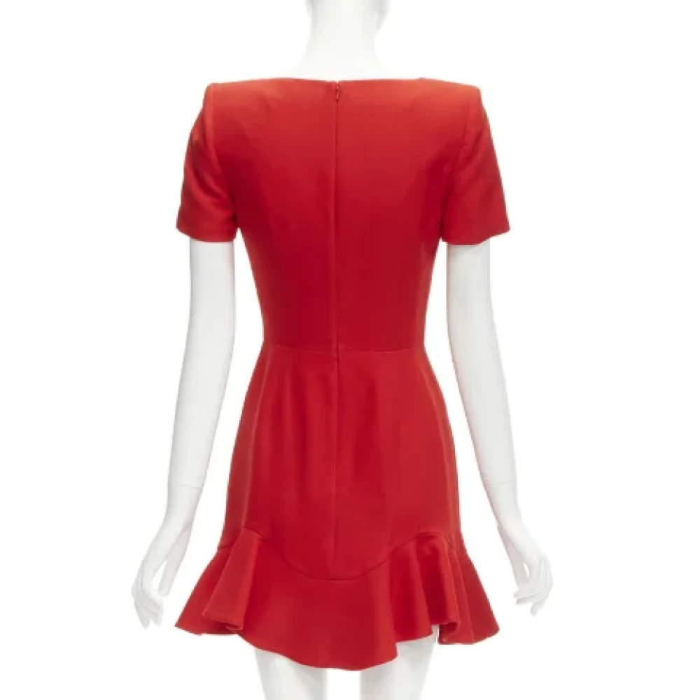 Alexander McQueen Pre-owned Wool dresses Red Dames