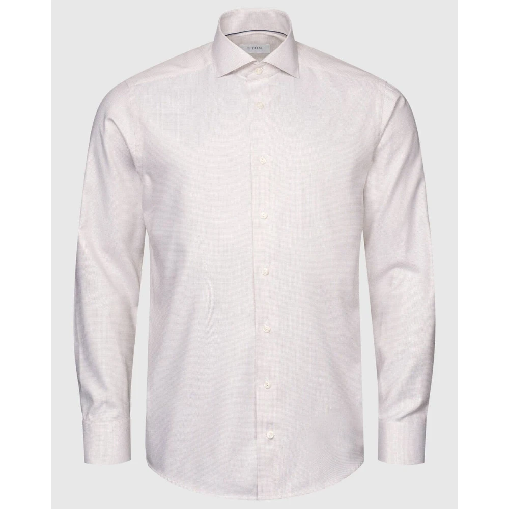 Eton Lange mouw overhemd Beige Heren