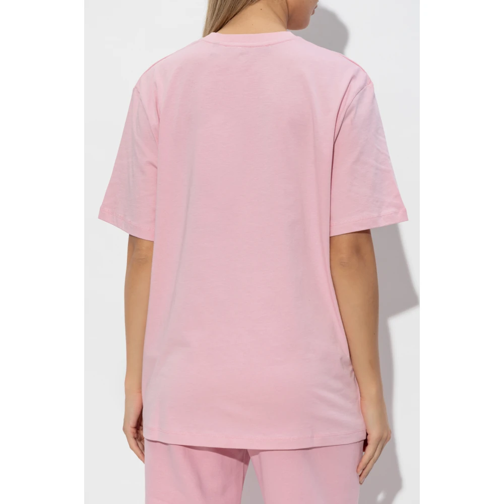 Rotate Birger Christensen T-shirt met Logo Pink Dames