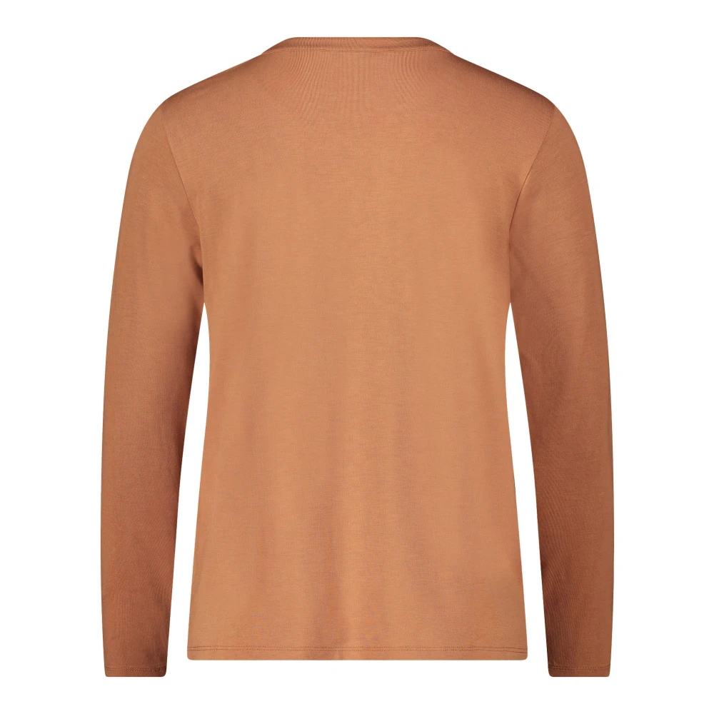 Betty Barclay Feminine Jersey Blouse Shirt Brown Dames