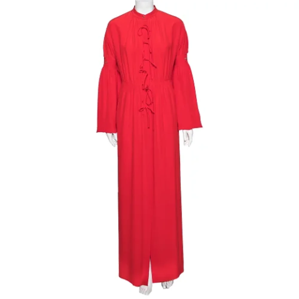 Burberry Vintage Pre-owned Silk dresses Red Dames