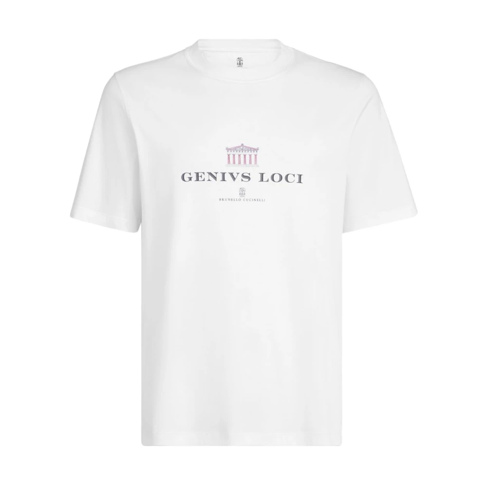Brunello Cucinelli Men's White T-Shirts, L, T-Shirt With Print