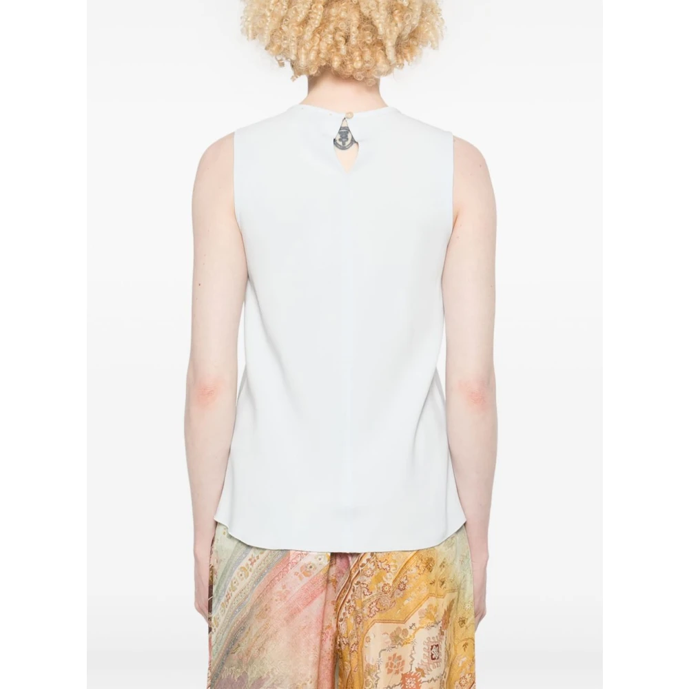 Forte Blauwe Mouwloze Top Met Ronde Hals Blue Dames