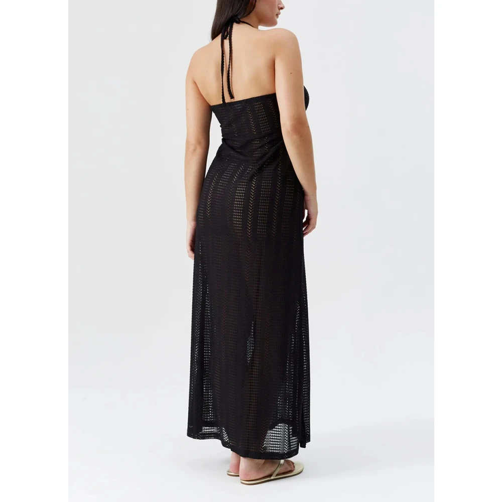Melissa Odabash Zwarte Gehaakte Cover Up Jurk Black Dames