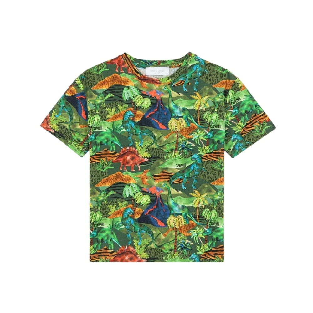 Roberto Cavalli Jungle-Print T-shirt Kortärmad Crew Neck Multicolor, Pojke