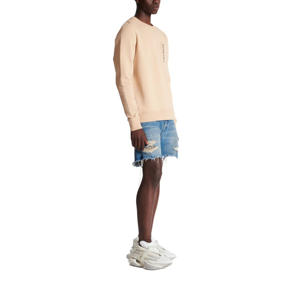 Balmain Gelamineerde Sweatshirt Beige Heren