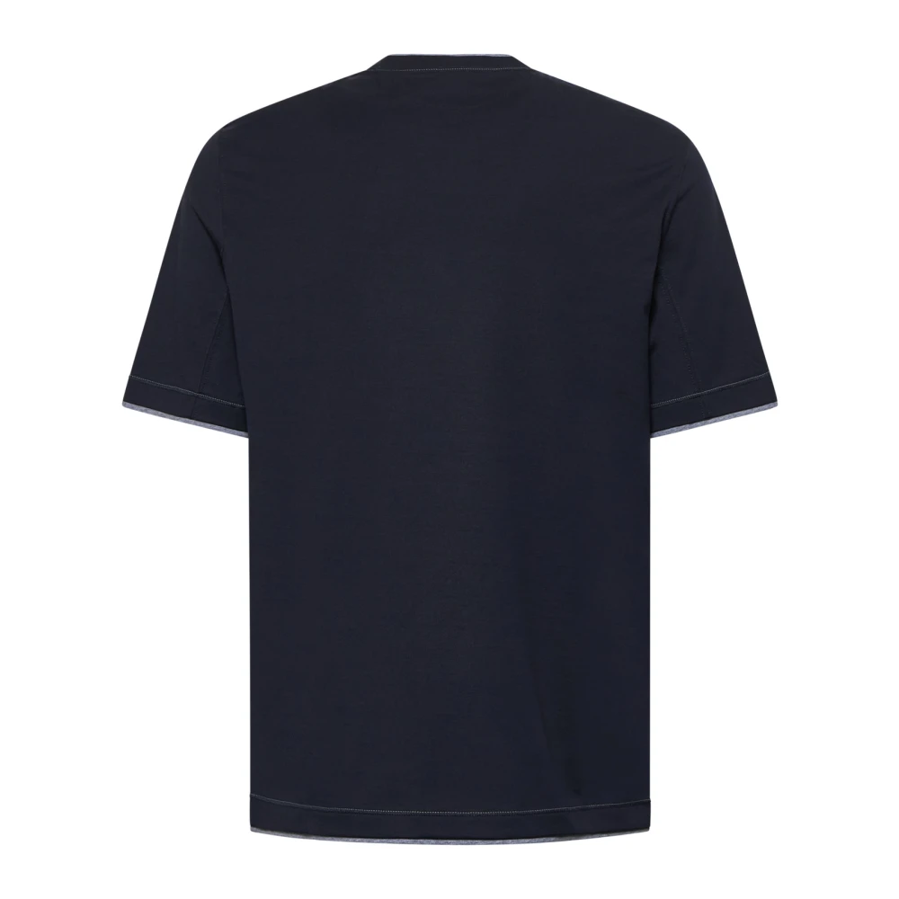 BRUNELLO CUCINELLI Blauwe T-shirts en Polos Blue Heren