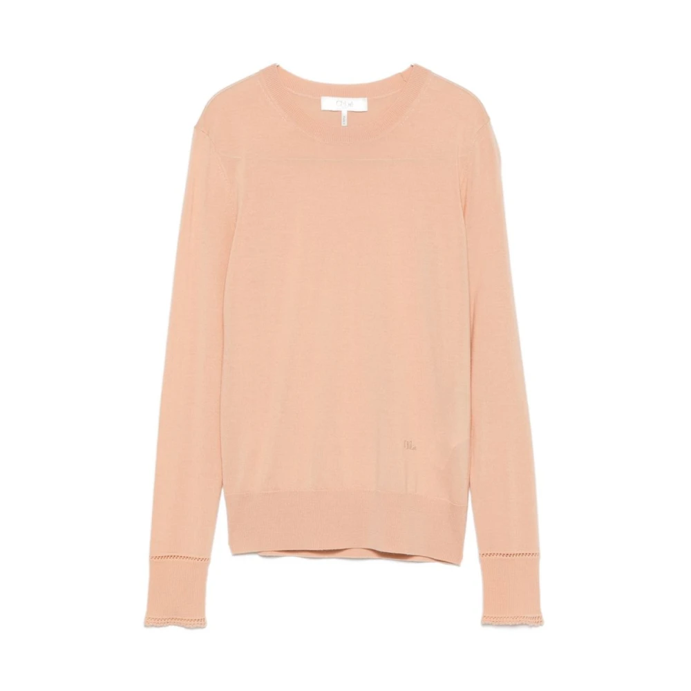 Chloé Orange Round-Neck Knitwear - Female - Round-Neck Knitwear - M - Knitwear