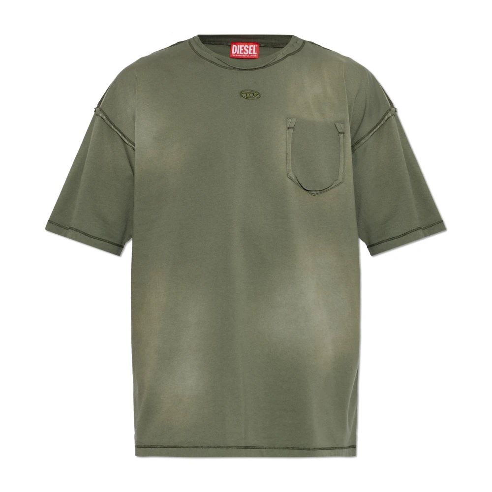 Diesel Uomo Verde Top, L, New, - Immagine 3