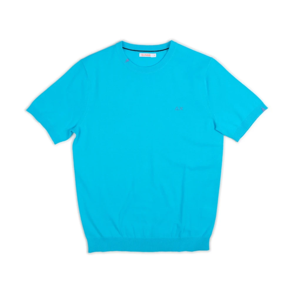 Sun68 Turchese T-shirt Filo Blue Heren
