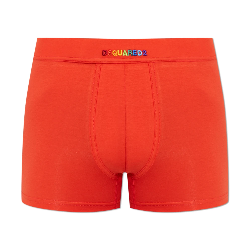 Dsquared2 Mannelijk Rood Ondergoed Heren, 2XL, Katoen, Boxers Met Logo