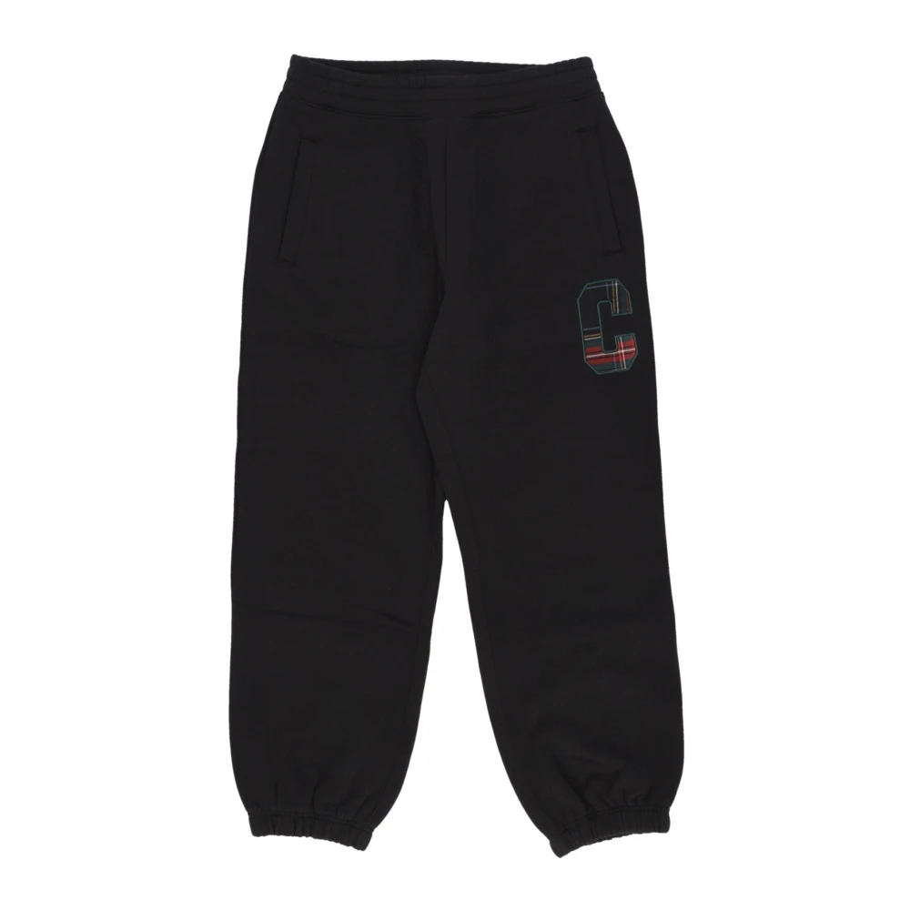 Carhartt WIP Zwarte Fleece Sweatpants Elastische Taille Black Heren