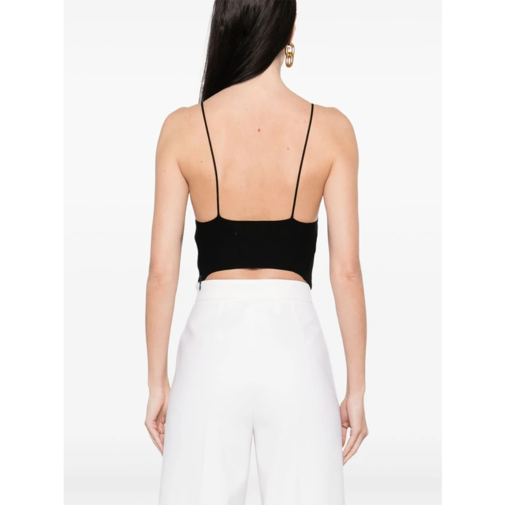 Elisabetta Franchi Zwart Topwear Ss25 Black Dames
