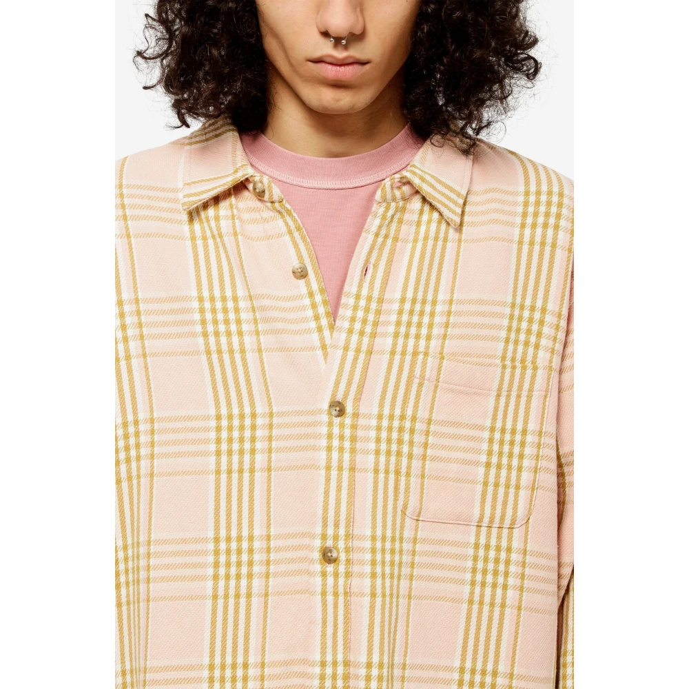 Stüssy Geruite Katoenen Overhemd in Roze Pink Heren